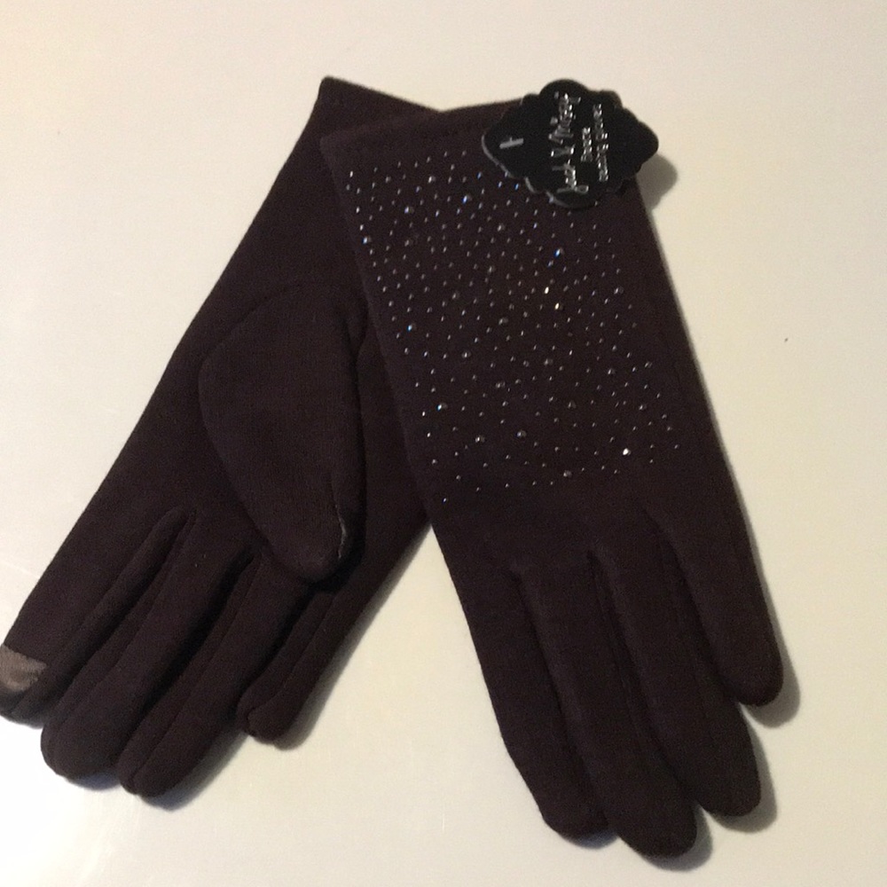 Jack & Missy Fleece Texting Gloves with fleece lining and crystal accents